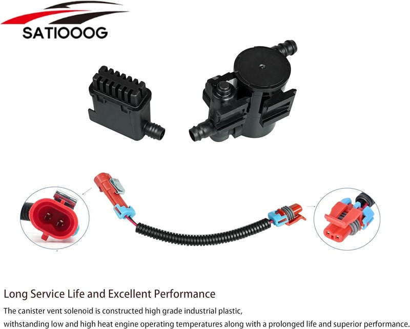 Satiooog Evap Canister Vent Solenoid P0449 Compatible with Chevrolet Silverado 1500 2500 3500 HD Classic GMC Sierra 1500 2500 3500 HD Classic 2004-2010# CVS34 911-237 10357992 19207763 214-2082 - Image 2